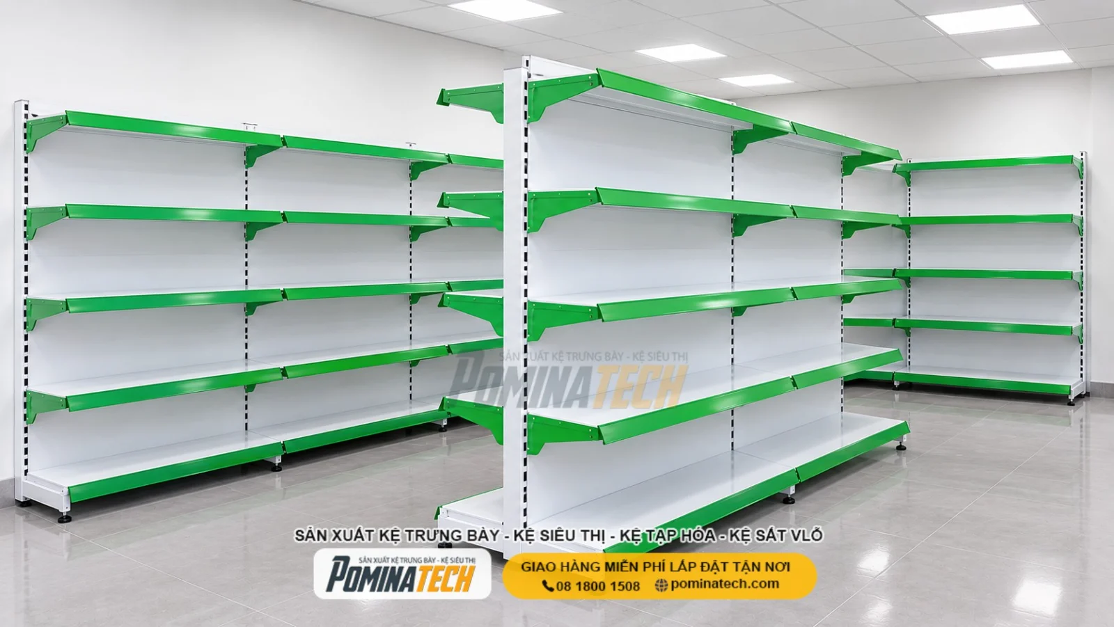 Kệ Siêu Thị Kệ Đôi Lưng Tôn Liền 5 Tầng Giải Pháp Trưng Bày Chuyên Nghiệp