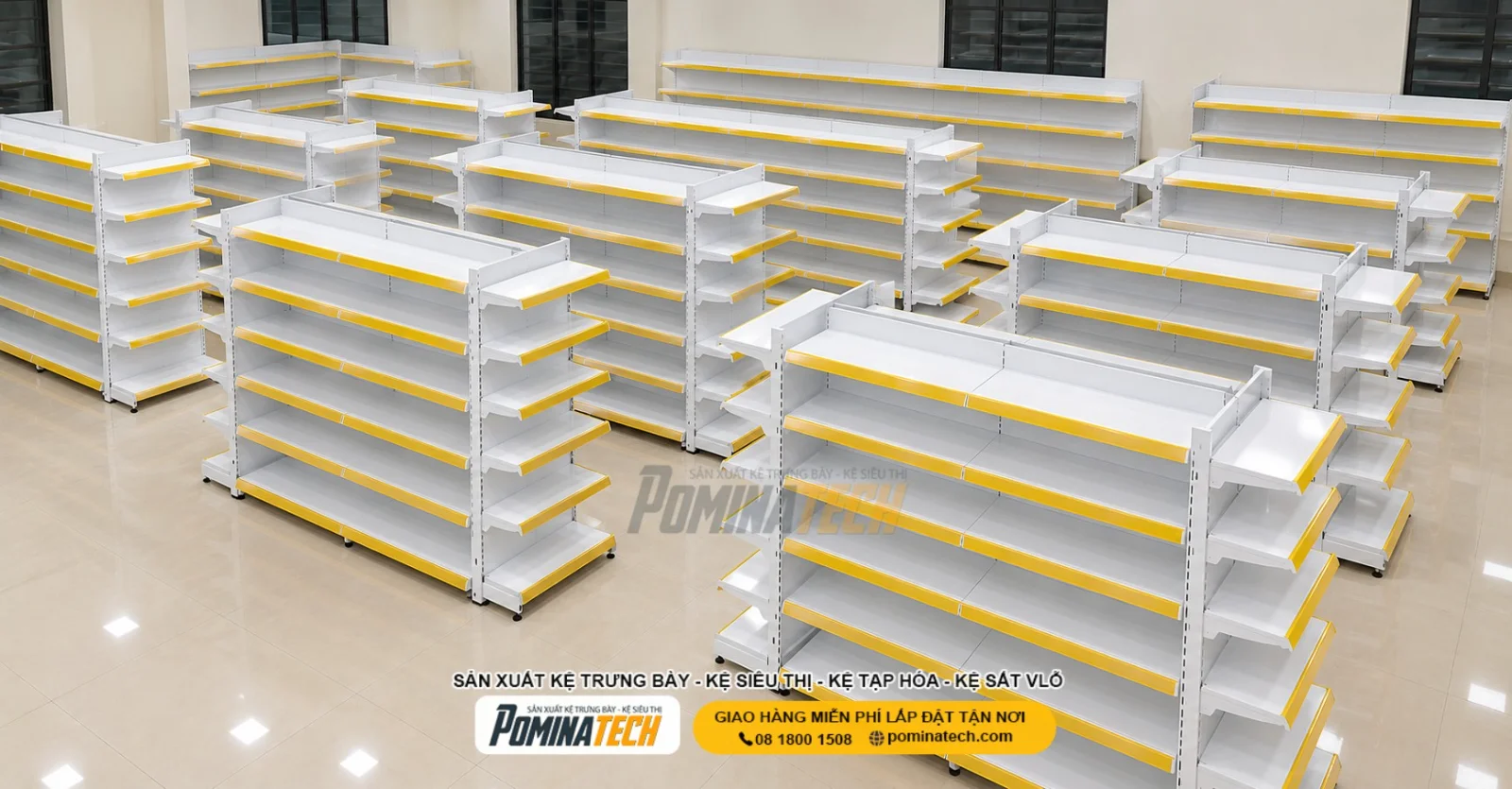 Kệ Siêu Thị Kệ Đôi Lưng Tôn Liền 6 Tầng – Giải Pháp Trưng Bày Giá Rẻ, Chất Lượng Cao