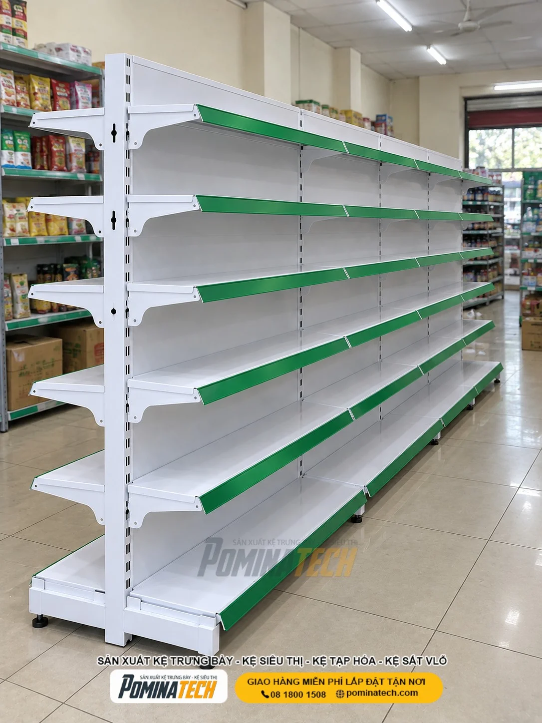 Kệ Siêu Thị Kệ Đôi Lưng Tôn Liền 6 Tầng – Kệ Siêu Thị Giá Rẻ Cho Mọi Cửa Hàng