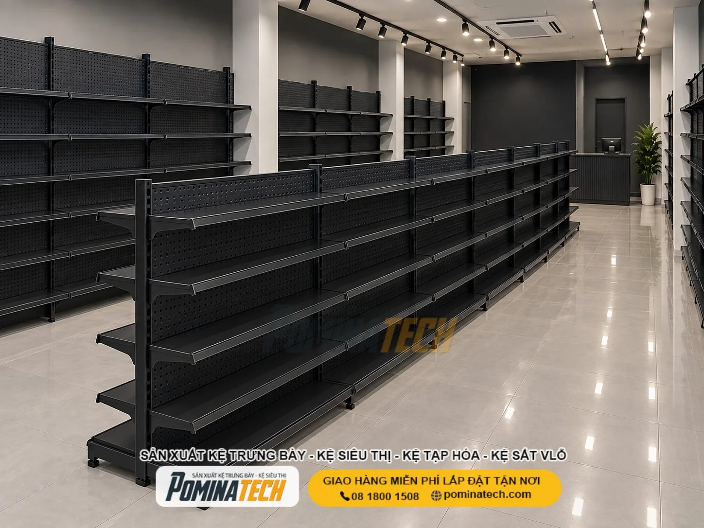 Kệ Siêu Thị Kệ Đôi Lưng Tôn Lỗ 5 Tầng – Phù Hợp Mọi Cửa Hàng, Siêu Thị Mini