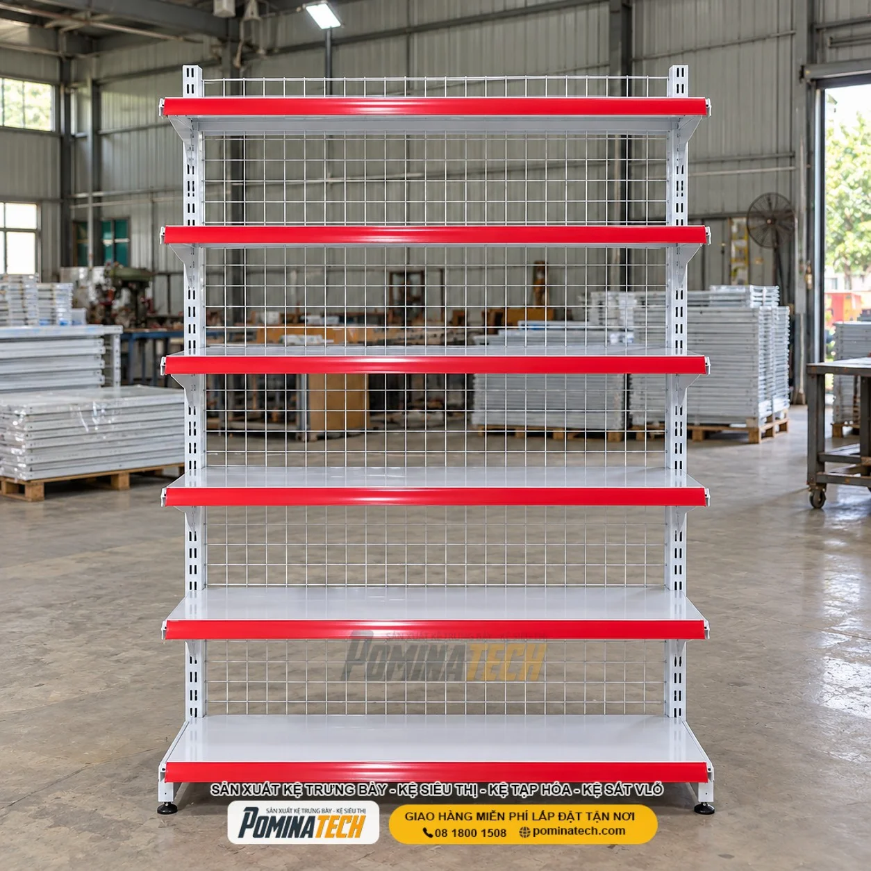 Kệ Siêu Thị Kệ Đơn Lưng Lưới 6 Tầng – Lựa Chọn Hoàn Hảo Cho Siêu Thị Mini