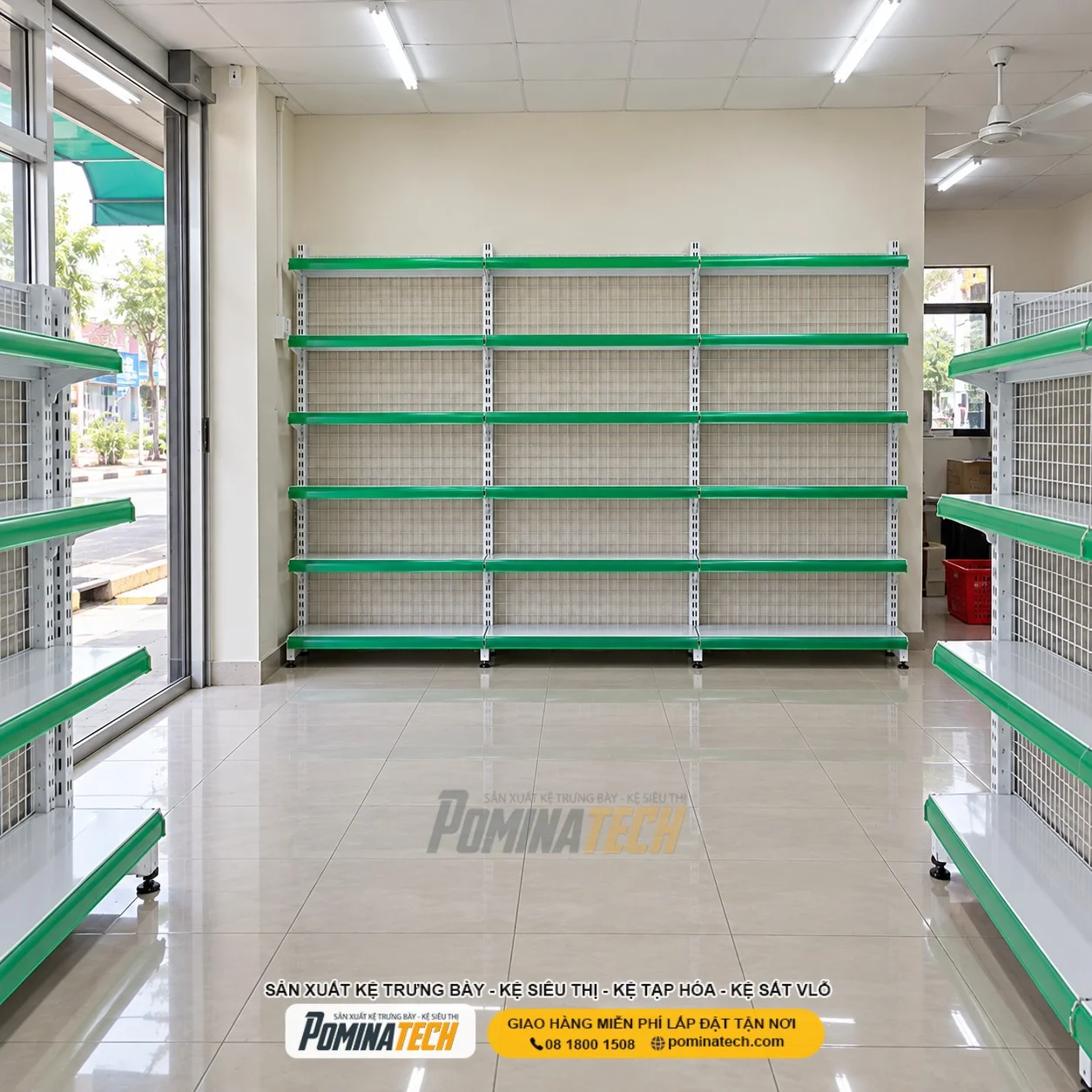 Kệ Siêu Thị Kệ Đơn Lưng Lưới 6 Tầng – Mẫu Kệ Đẹp, Bền Bỉ Cho Mọi Cửa Hàng