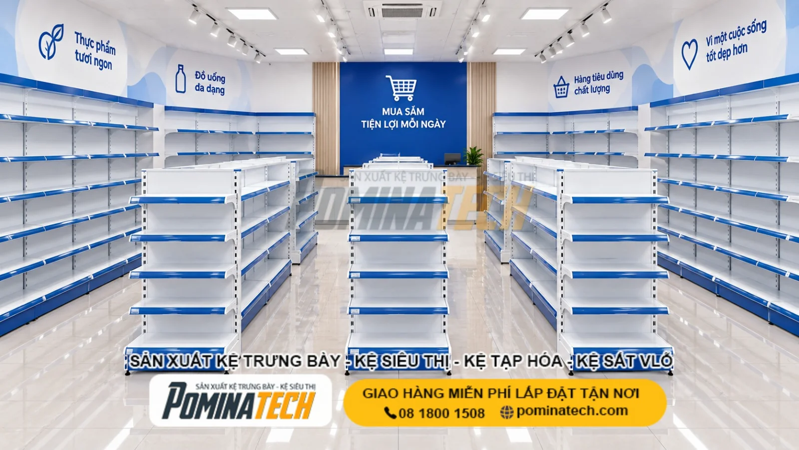 Kệ Siêu Thị Kệ Đơn Lưng Tôn Liền 6 Tầng – Giải Pháp Cho Mọi Cửa Hàng