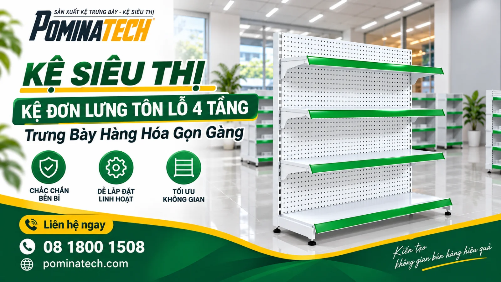 Kệ Siêu Thị Kệ Đơn Lưng Tôn Lỗ 4 Tầng – Giải Pháp Trưng Bày Hiệu Quả