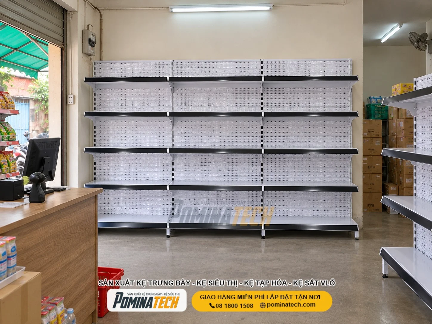 Kệ Siêu Thị Kệ Đơn Lưng Tôn Lỗ 5 Tầng – Sản Xuất Trực Tiếp, Giao Hàng Toàn Quốc