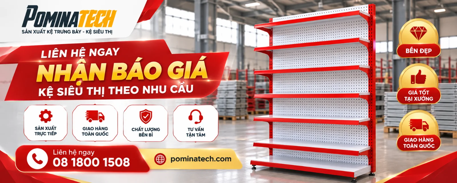 Kệ Siêu Thị Kệ Đơn Lưng Tôn Lỗ 6 Tầng – Lắp Đặt Nhanh, Giao Hàng Toàn Quốc
