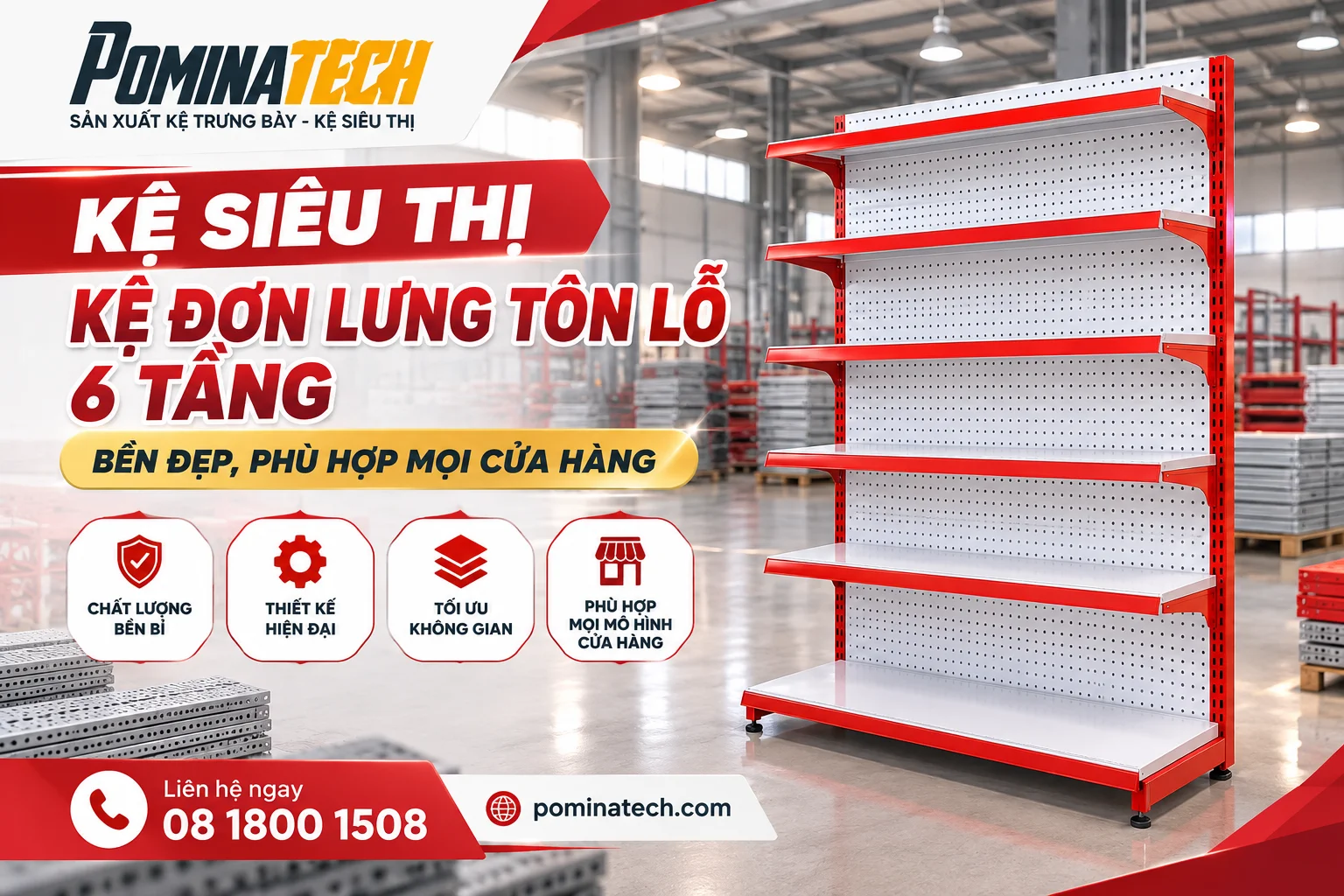Kệ Siêu Thị Kệ Đơn Lưng Tôn Lỗ 6 Tầng – Lựa Chọn Hoàn Hảo Cho Mọi Mô Hình Kinh Doanh