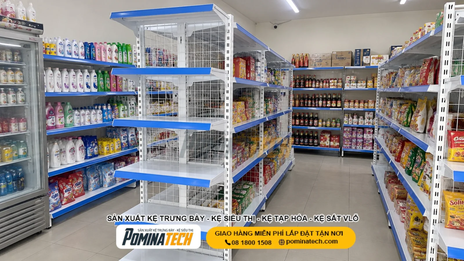 Kệ Siêu Thị Lưng Lưới 6 Tầng - Sơn Tĩnh Điện Bền Đẹp