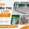 Kệ siêu thị lưng lưới cho cửa hàng tạp hóa giá tốt