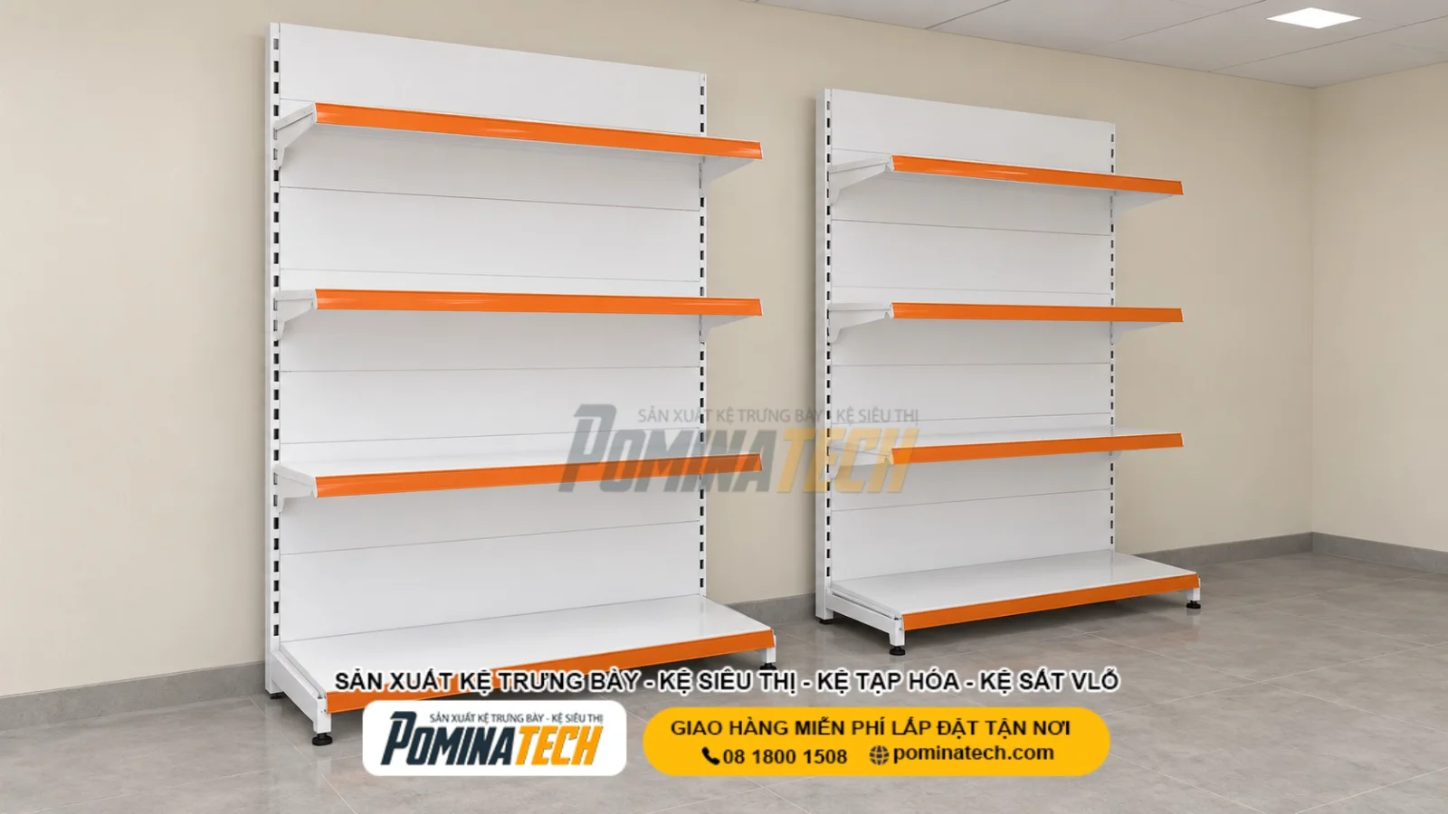 Kệ Siêu Thị Lưng Tôn Liền 4 Tầng - Chất Lượng Cao, Giá Tốt