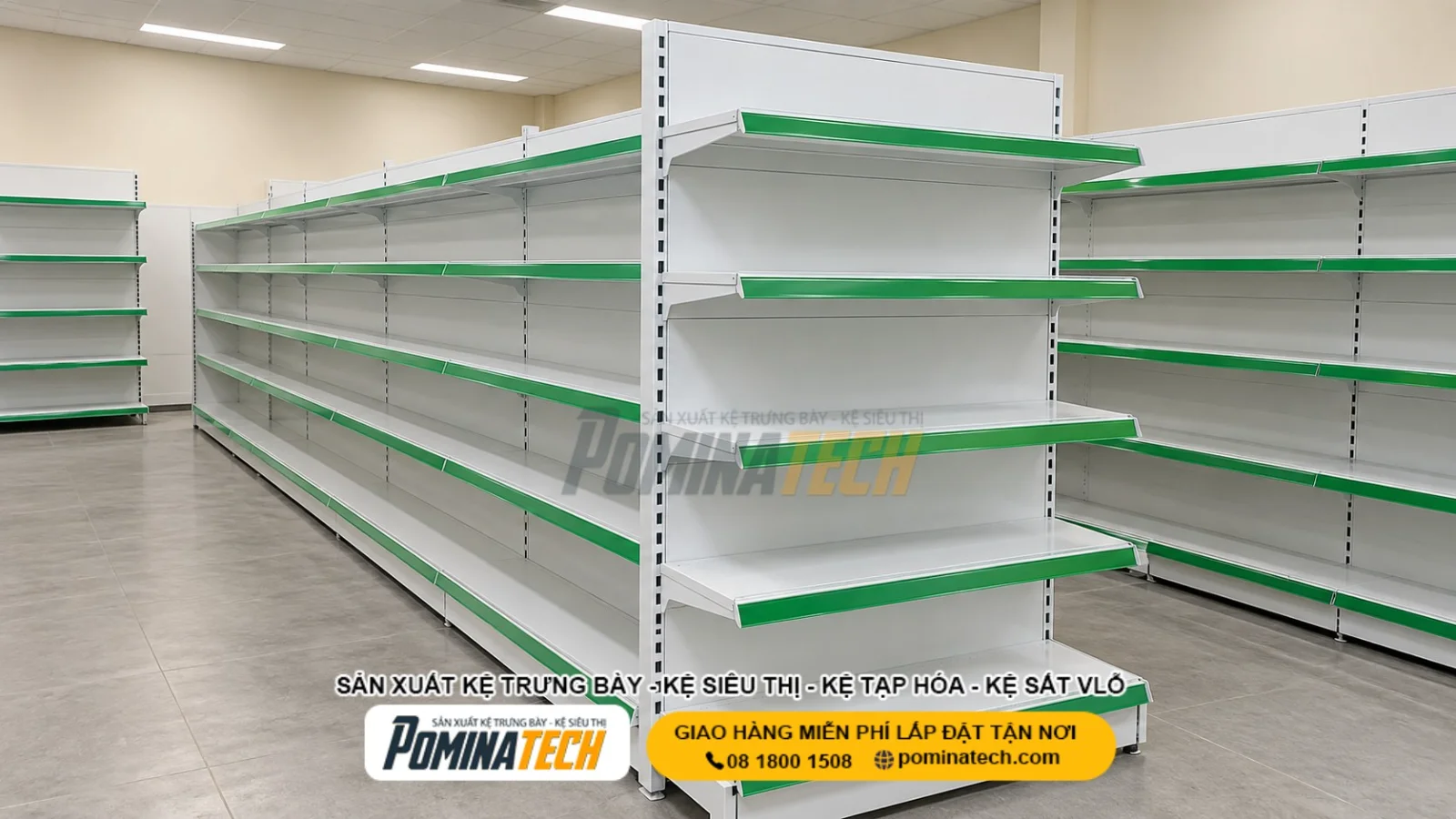 Kệ Siêu Thị Lưng Tôn Liền 5 Tầng - Kết Cấu Vững Chắc, Chịu Tải Cao