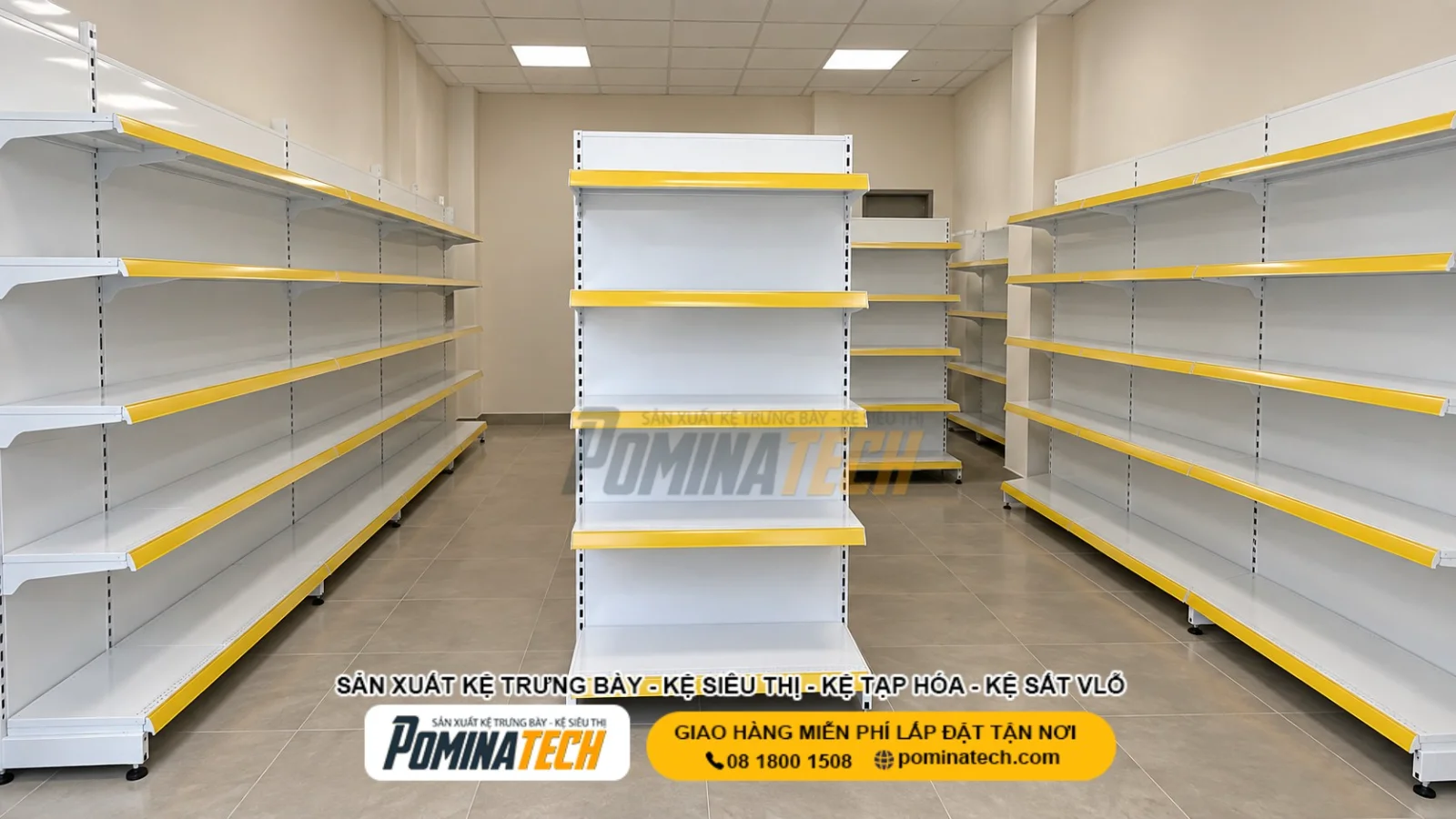 Kệ Siêu Thị Lưng Tôn Liền 5 Tầng - Thiết Kế Chắc Chắn, Độ Bền Cao