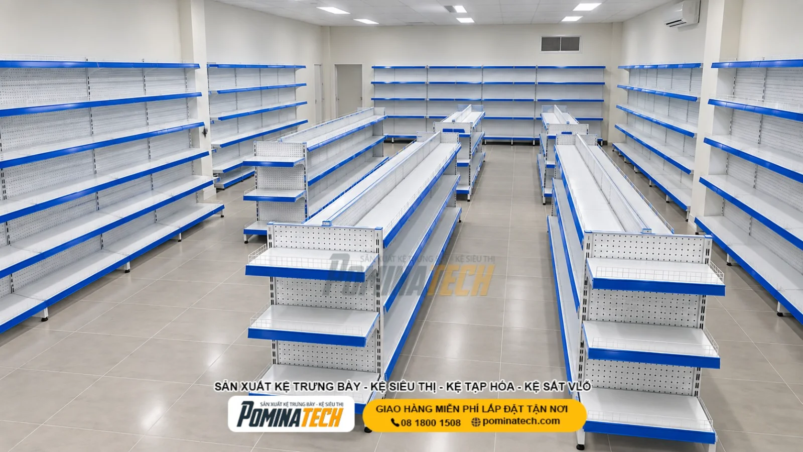 Kệ Siêu Thị Lưng Tôn Lỗ 3 Tầng – Bền Chắc, Giá Tốt