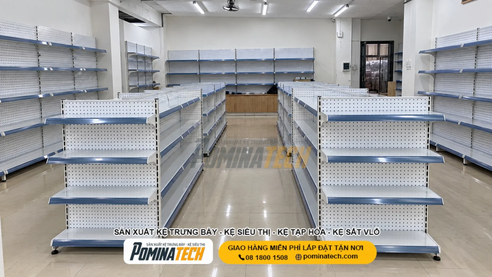 Kệ Siêu Thị Lưng Tôn Lỗ 4 Tầng – Giải Pháp Trưng Bày Giá Rẻ