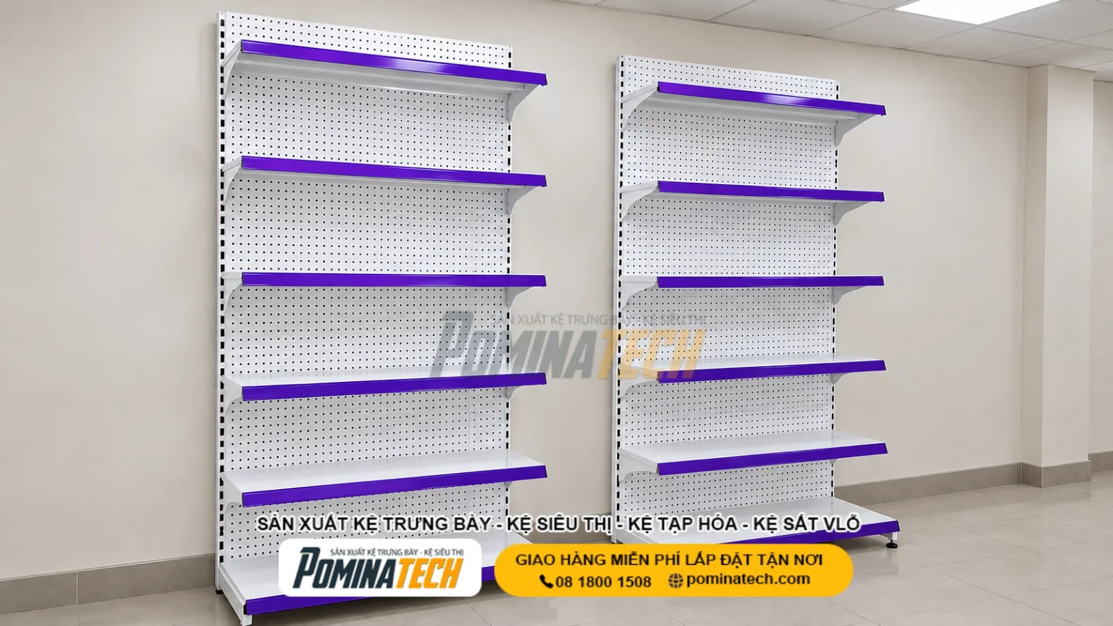 Kệ Siêu Thị Lưng Tôn Lỗ 6 Tầng Giá Rẻ - Phù Hợp Mọi Mô Hình Cửa Hàng
