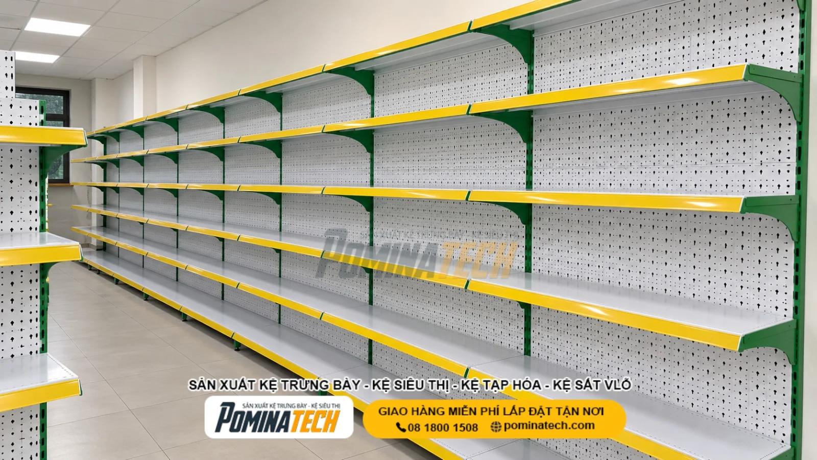 Kệ Siêu Thị Lưng Tôn Lỗ 6 Tầng Giá Rẻ - Thi Công Nhanh, Lắp Đặt Toàn Quốc