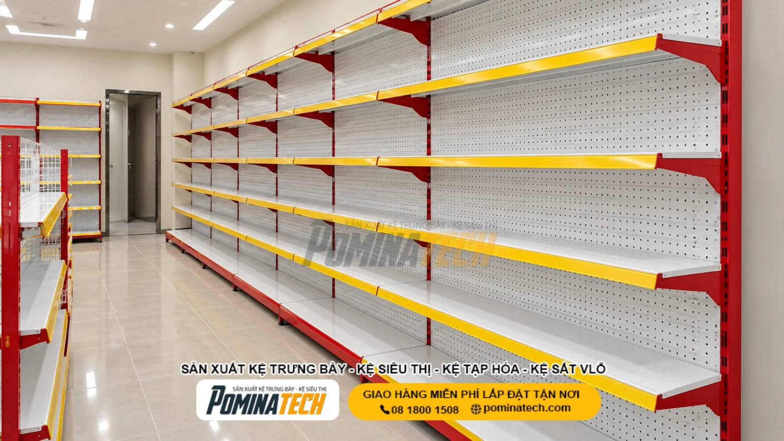 Kệ Siêu Thị Lưng Tôn Lỗ 6 Tầng Giá Rẻ - Thiết Kế Đẹp, Độ Bền Vượt Trội