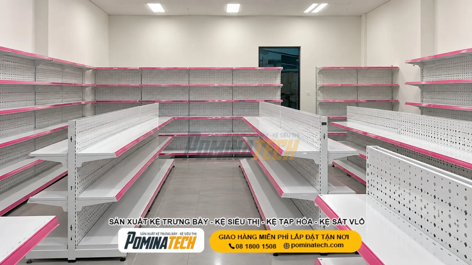 Kệ Siêu Thị Lưng Tôn Lỗ 6 Tầng Giá Rẻ - Thiết Kế Hiện Đại, Chịu Tải Tốt