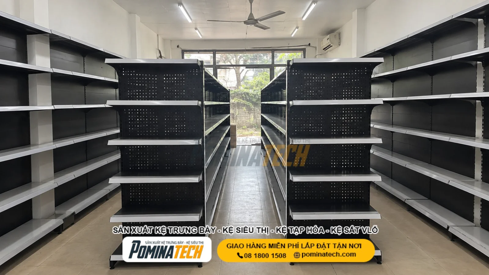 Kệ Siêu Thị Lưng Tôn Lỗ 6 Tầng Giá Rẻ - Thiết Kế Hiện Đại, Chịu Tải Tốt