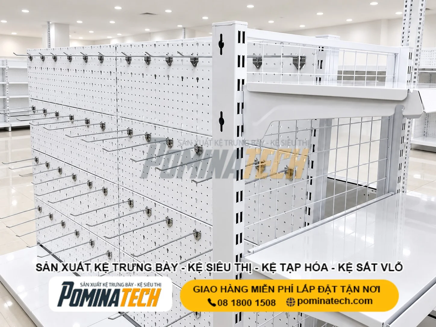 Kệ siêu thị móc treo phù hợp cửa hàng bán lẻ