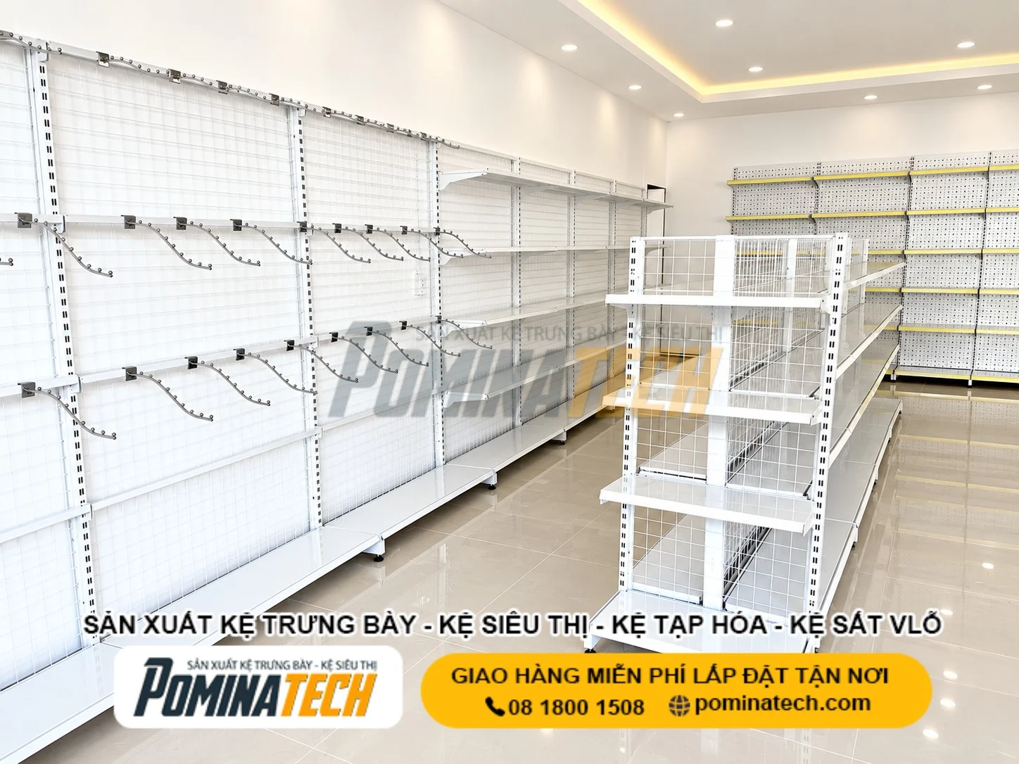 Kệ siêu thị móc treo phụ kiện đẹp và chắc chắn