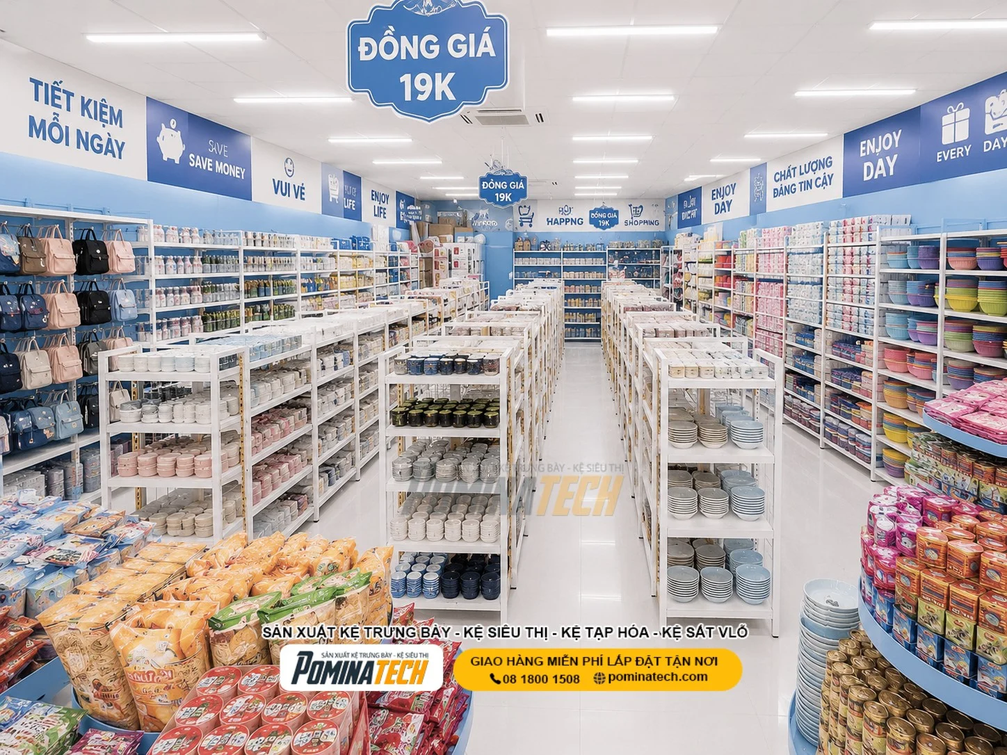 Kệ Siêu Thị Đồng Giá Chuyên Nghiệp Giúp Tăng Hiệu Quả Trưng Bày