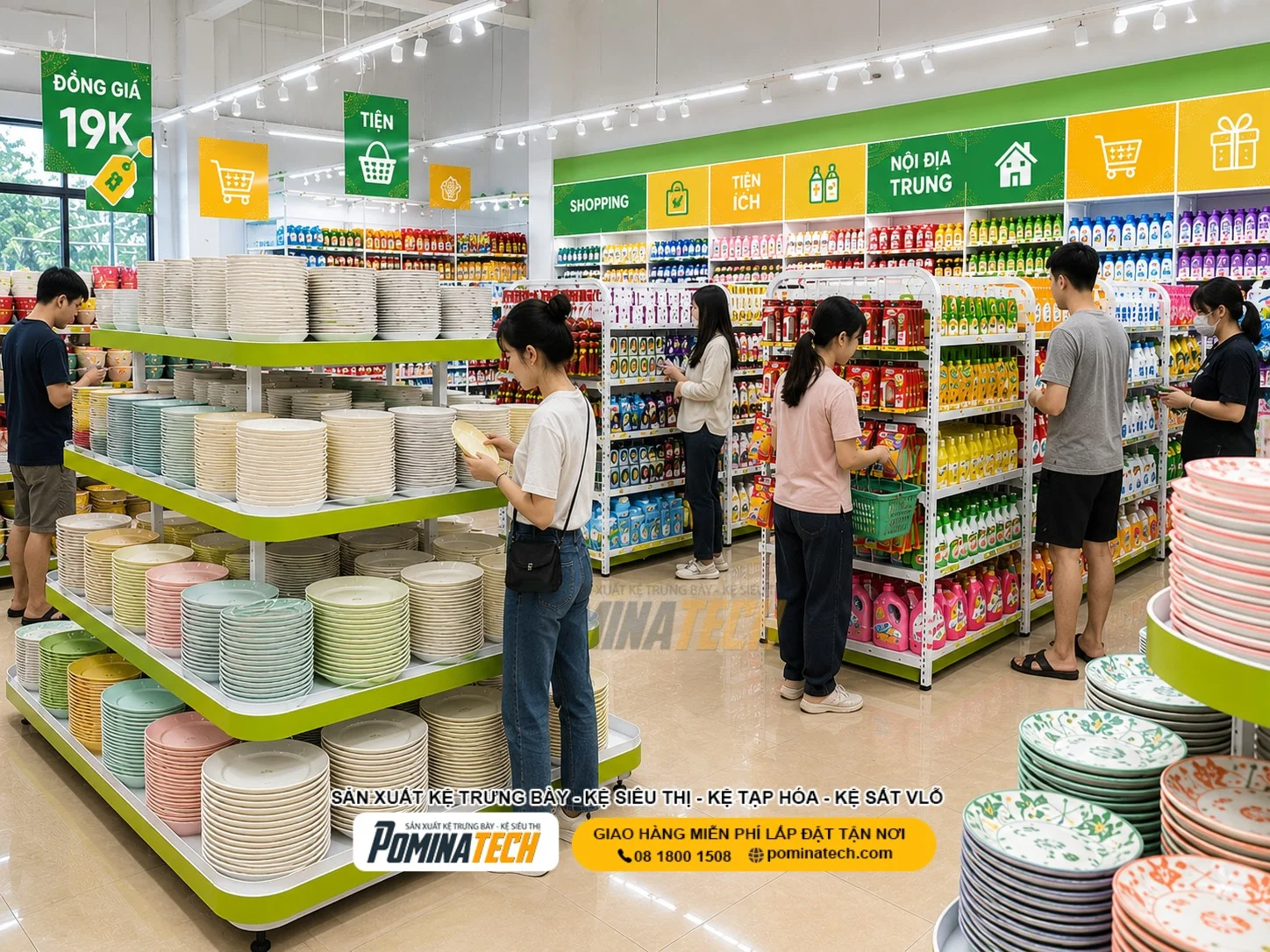 Kệ Siêu Thị Đồng Giá – Giải Pháp Setup Cửa Hàng Đồng Giá Chuyên Nghiệp