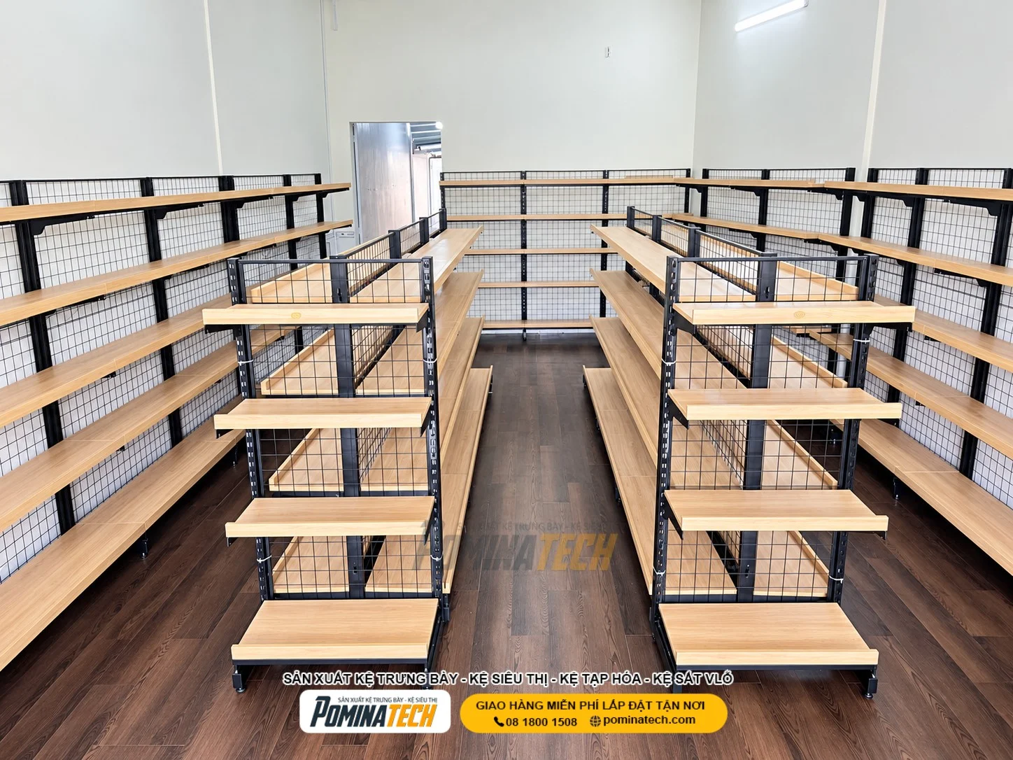 Kệ siêu thị thiết kế theo mặt bằng giúp tối ưu diện tích và cá nhân hóa không gian kinh doanh.
