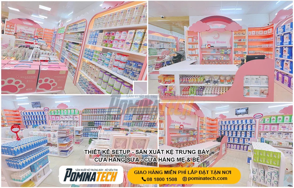 Kệ Sữa Đẹp Giá Tốt Cho Cửa Hàng, Siêu Thị Và Shop Mẹ Bé