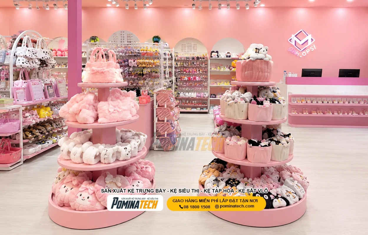 Kệ Tròn 2 Tầng – Giải Pháp Trưng Bày Gọn Đẹp Cho Shop