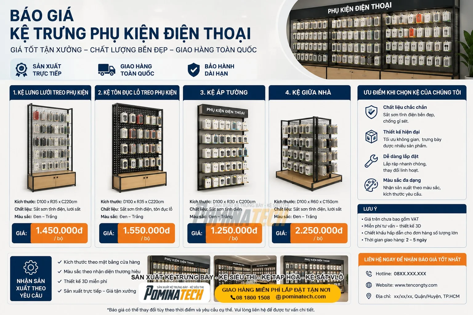 kệ trưng bày cửa hàng điện thoại