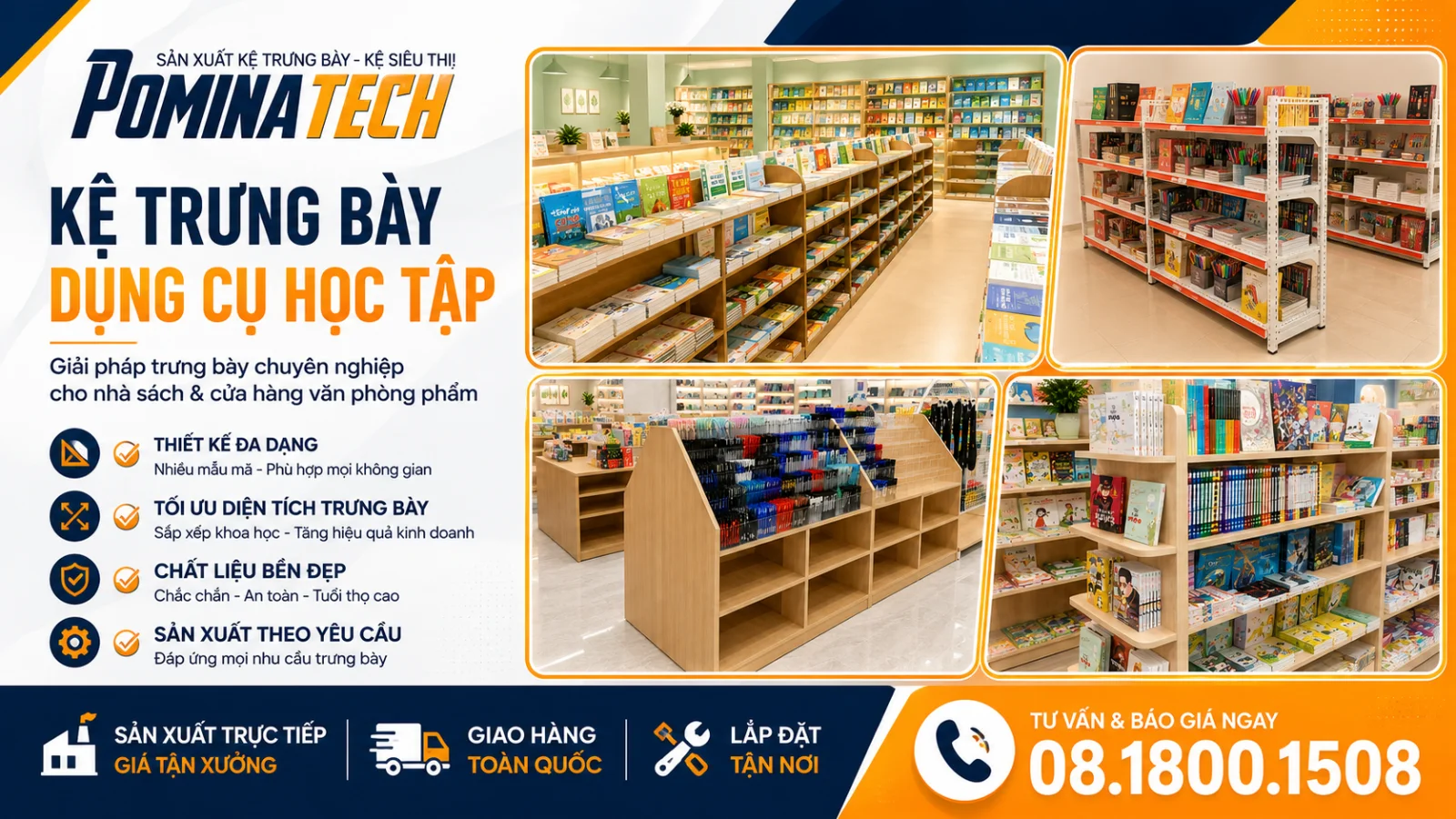 Kệ Trưng Bày Dụng Cụ Học Tập Đa Năng Cho Nhà Sách Và Shop Văn Phòng Phẩm