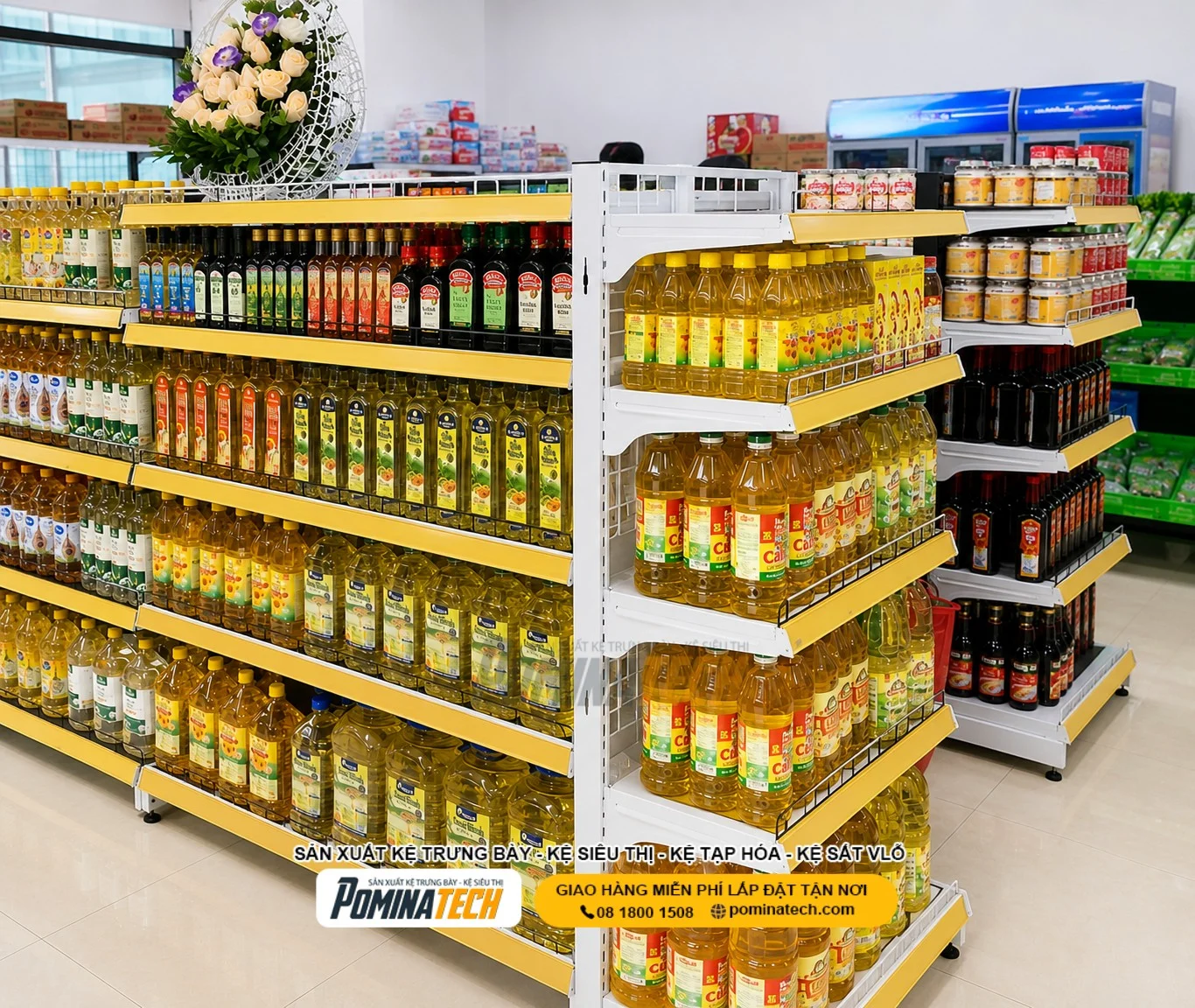 Kệ Trưng Bày Gia Vị Hiện Đại Cho Cửa Hàng Tiện Lợi Và Minimart