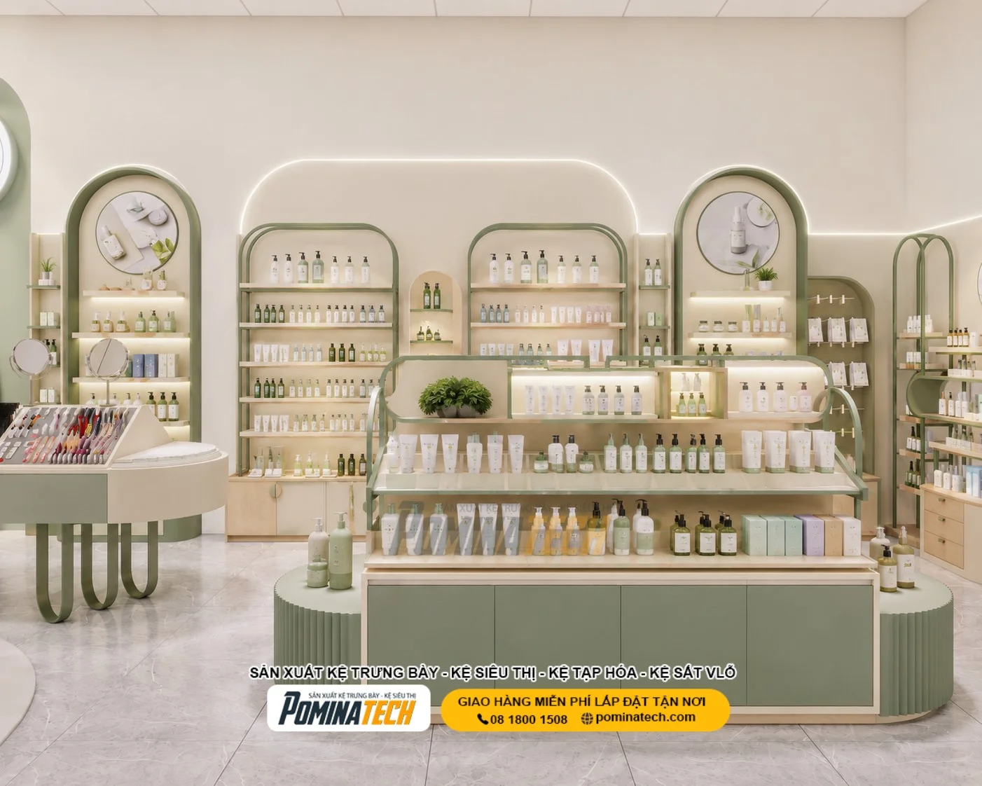 Kệ Trưng Bày Kem Dưỡng Da – Giải Pháp Tối Ưu Không Gian Cho Shop Mỹ Phẩm Hiện Đại