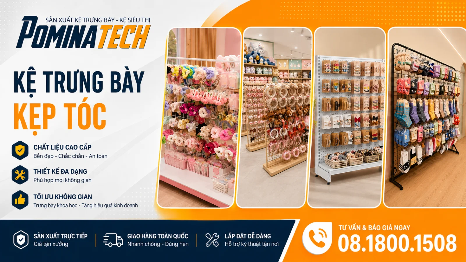 Kệ Trưng Bày Kẹp Tóc – Giải Pháp Hoàn Hảo Cho Shop Phụ Kiện Và Thời Trang Nữ