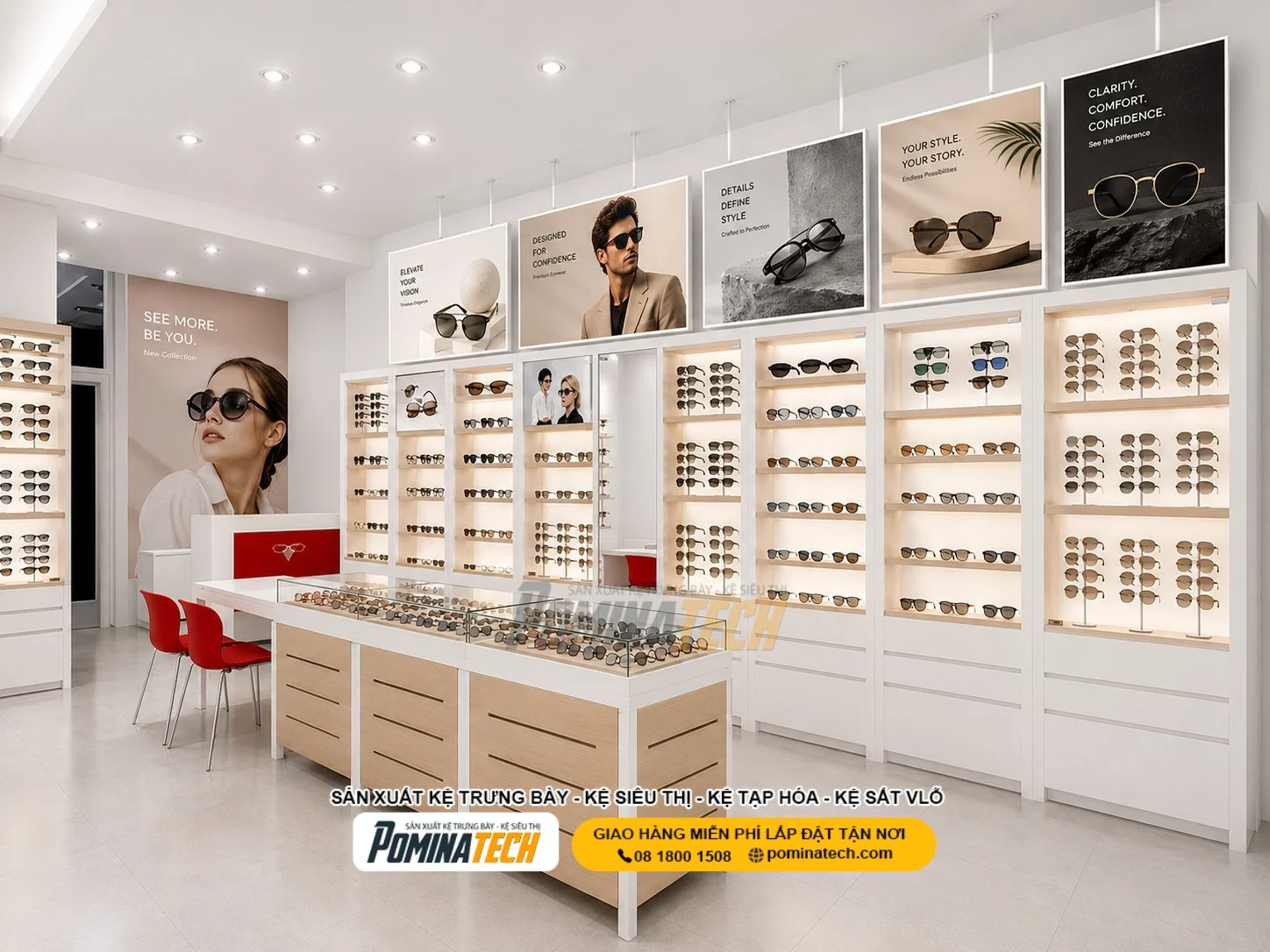 Kệ Trưng Bày Mắt Kính Cao Cấp Tối Ưu Không Gian Và Trải Nghiệm Mua Sắm