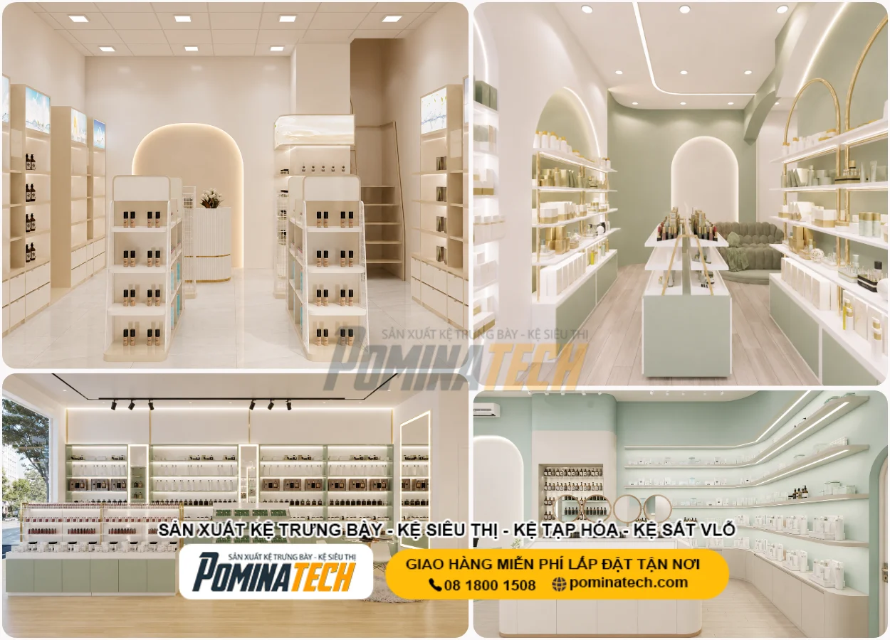 Kệ Trưng Bày Mỹ Phẩm Thông Minh – Giúp Cửa Hàng Gọn Đẹp Và Bắt Mắt Hơn