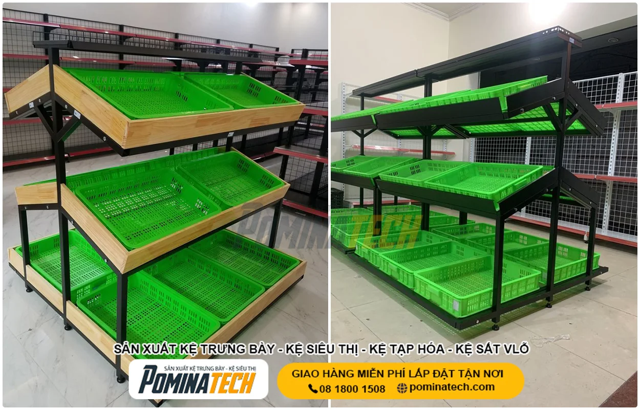 Kệ Trưng Bày Rau Củ Quả 2026 – Mẫu Đẹp, Bền, Tối Ưu Không Gian