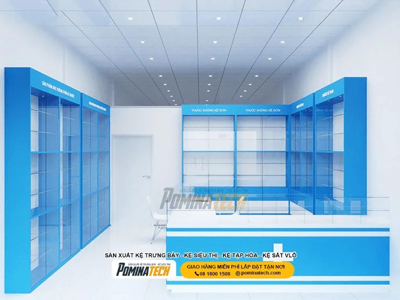 Kệ Trưng Bày Sản Phẩm Sức Khỏe Cho Nhà Thuốc Đạt Chuẩn GPP