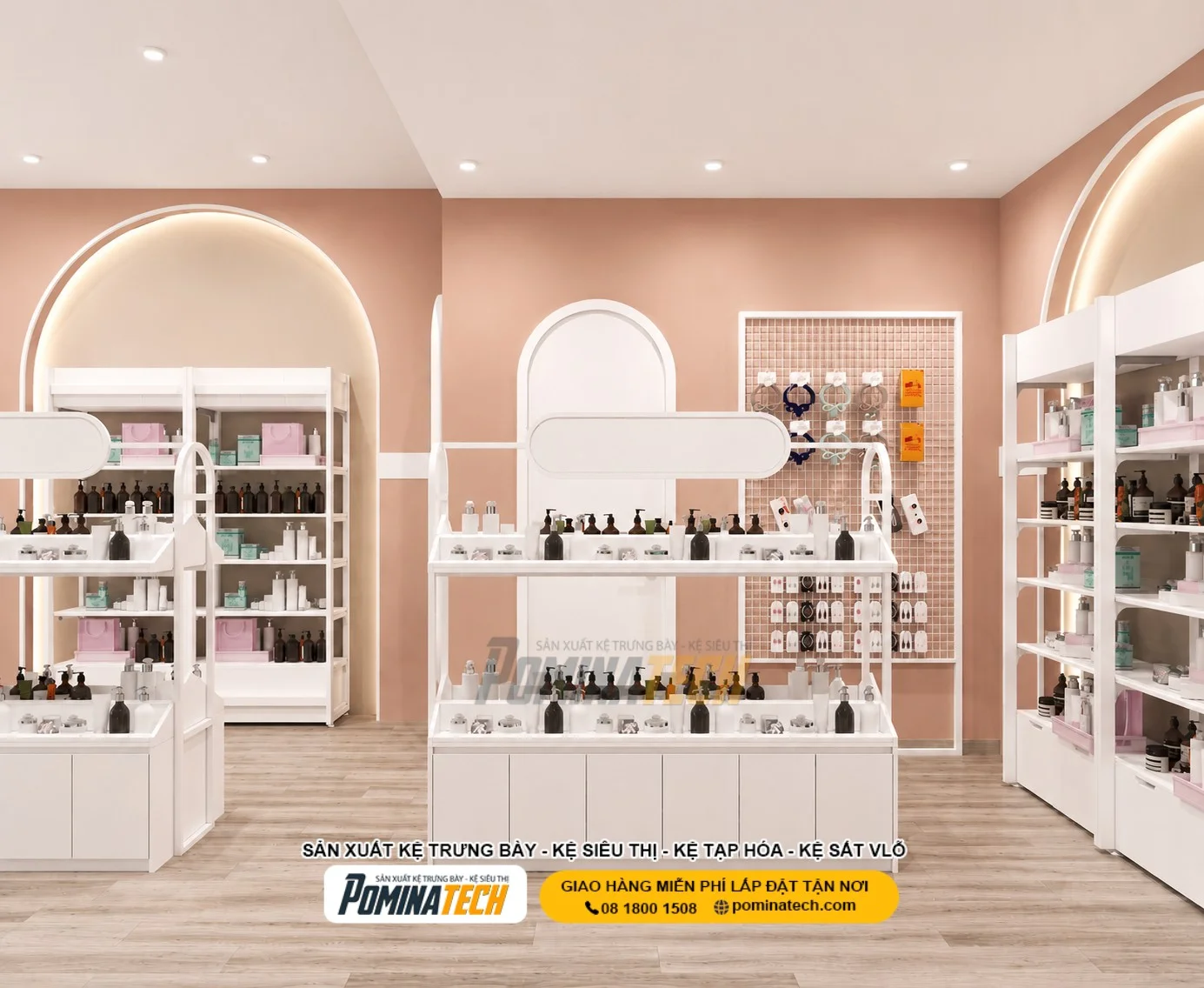 Kệ Trưng Bày Son Môi Cao Cấp Cho Shop Mỹ Phẩm Hiện Đại
