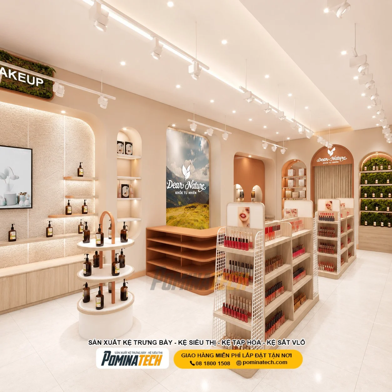 Kệ Trưng Bày Son Môi Đẹp – Tối Ưu Không Gian Cho Shop Mỹ Phẩm