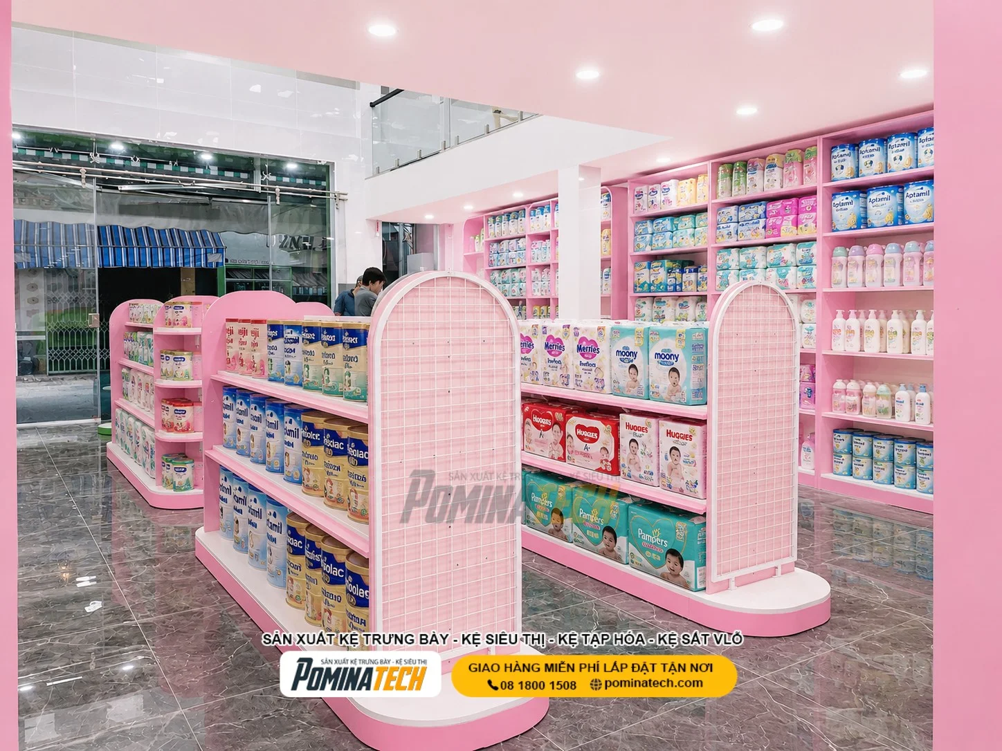 Kệ Trưng Bày Sữa Đẹp – Giải Pháp Tối Ưu Không Gian Shop Mẹ Và Bé