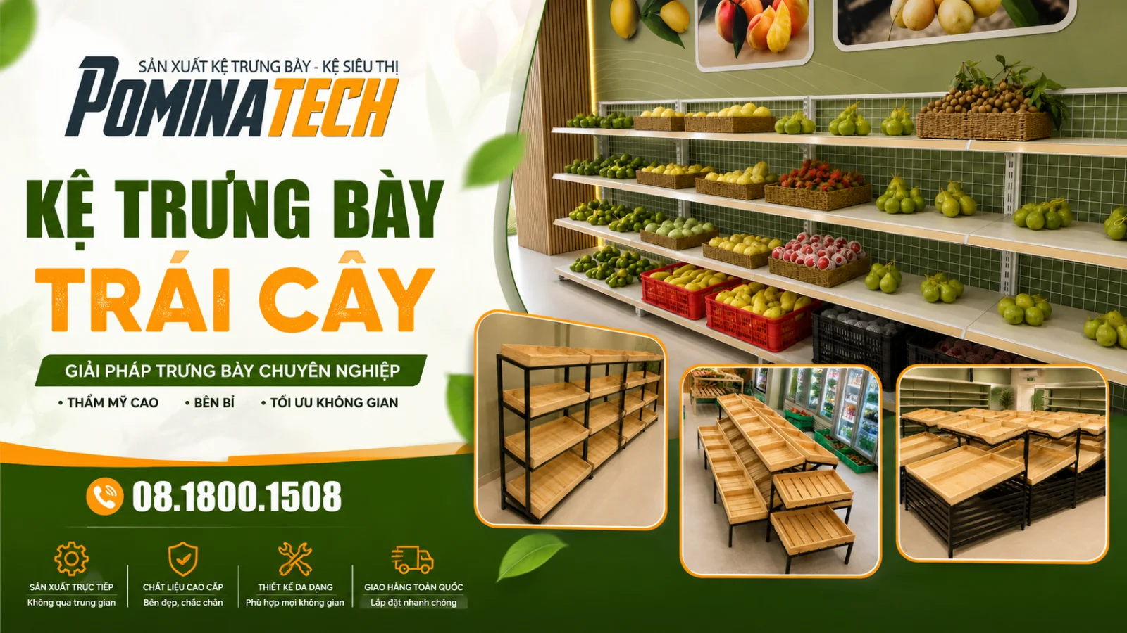Kệ Trưng Bày Trái Cây – Giải Pháp Thu Hút Khách Hàng Và Tăng Doanh Thu Hiệu Quả