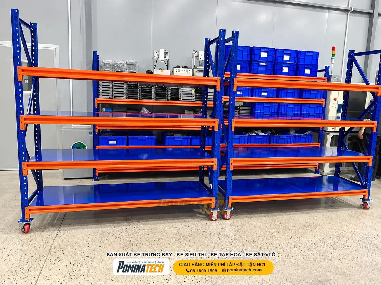 Kệ trung tải cho kho hàng mùa cao điểm giúp tối ưu sức chứa và sắp xếp hàng hóa khoa học.