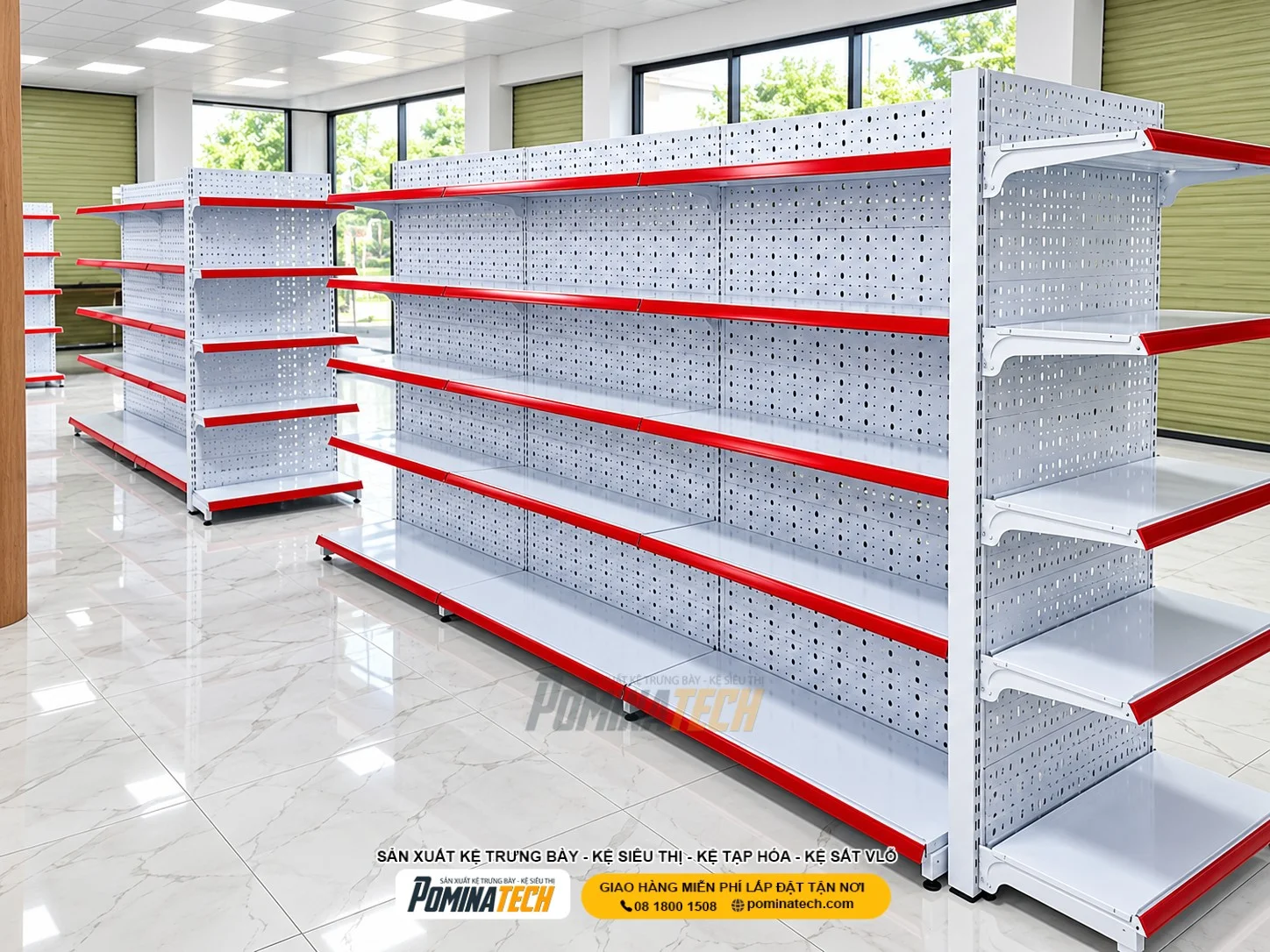 Khả năng chịu tải của kệ siêu thị phụ thuộc vào khung trụ và độ dày mâm tầng