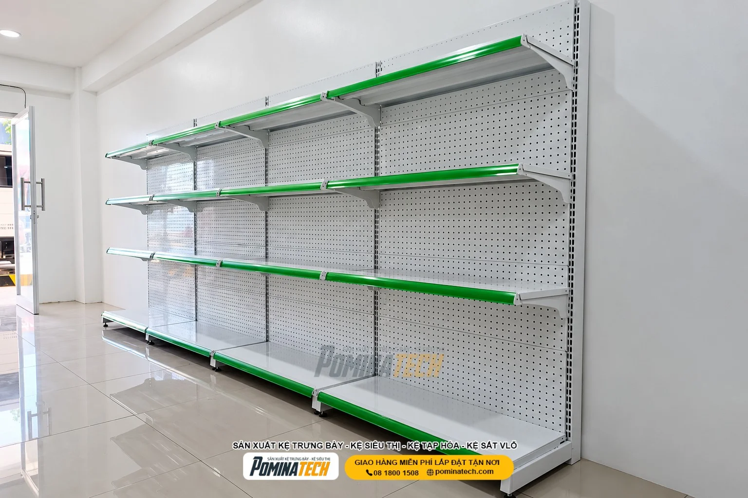 - Mẫu kệ đơn siêu thị cao 120cm phù hợp với cửa hàng diện tích nhỏ