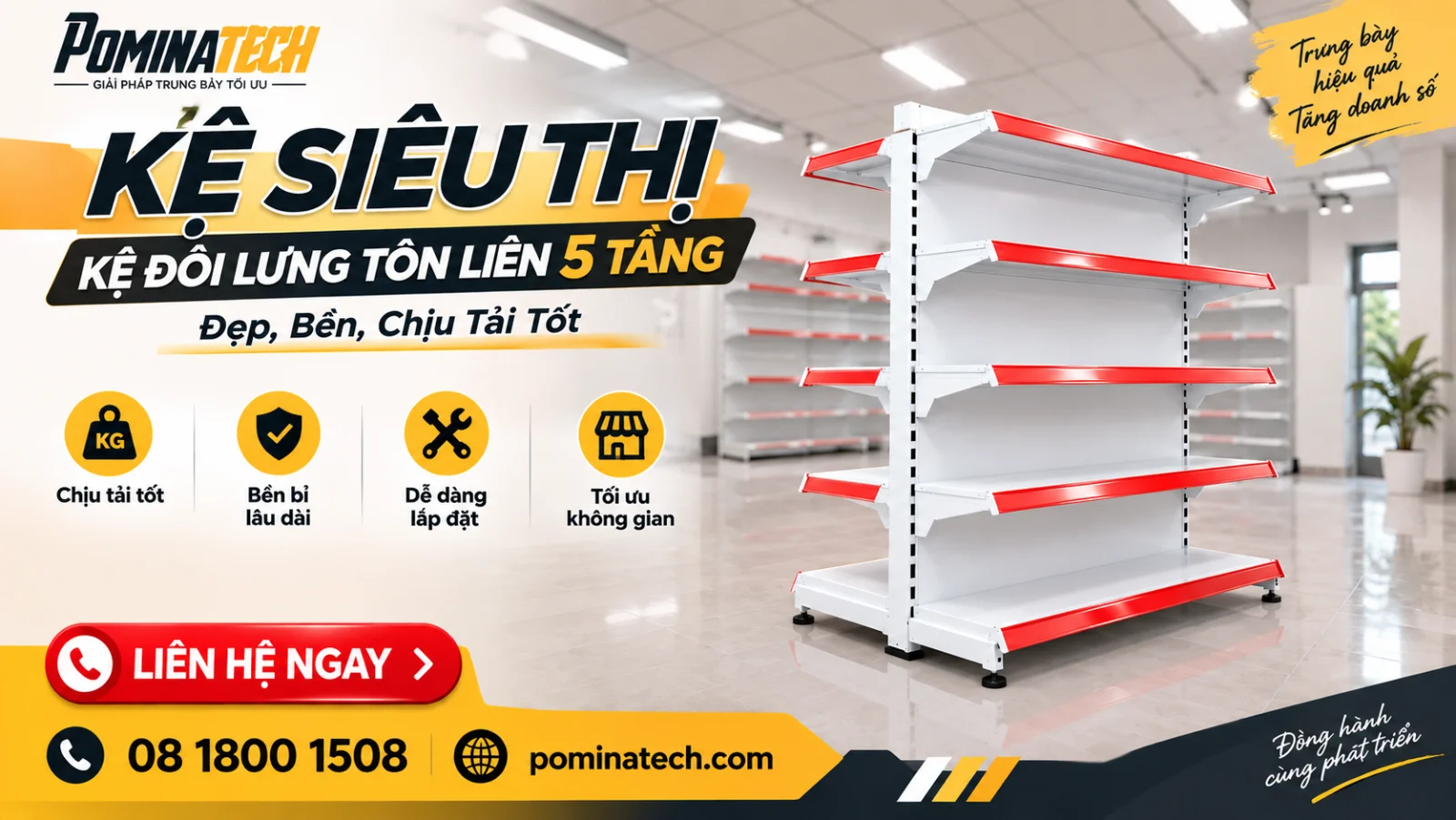 Mẫu Kệ Siêu Thị Kệ Đôi Lưng Tôn Liền 5 Tầng Được Nhiều Cửa Hàng Lựa Chọn