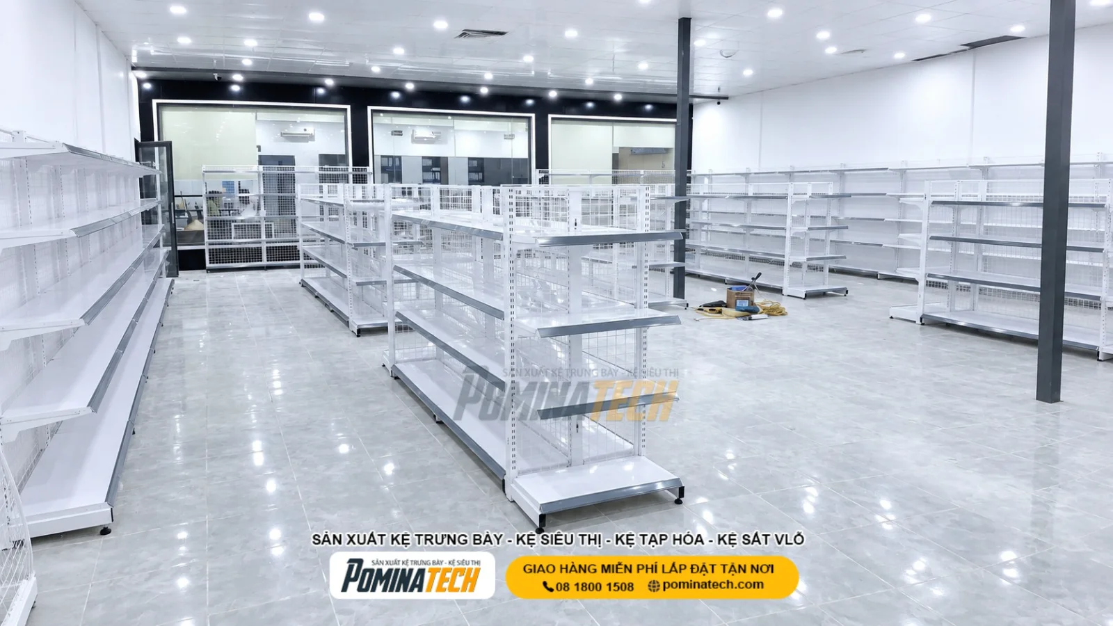 Mẫu Kệ Siêu Thị Mini Hiện Đại, Phù Hợp Mặt Bằng Nhỏ