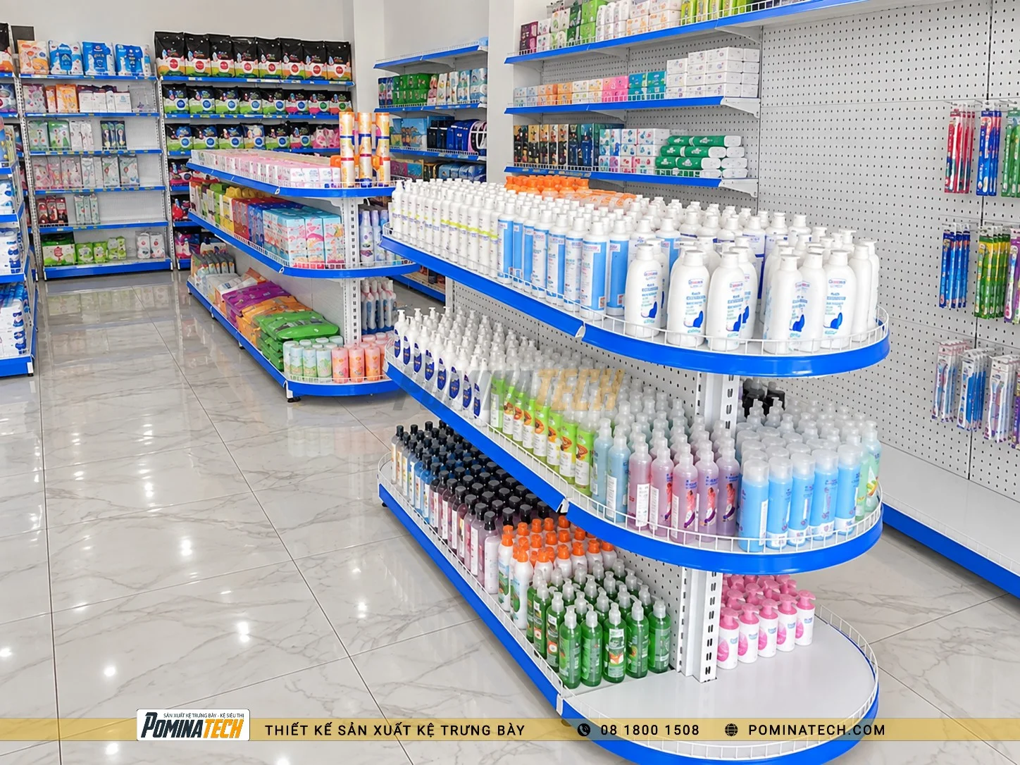 Mẫu Kệ Siêu Thị Mini Tiết Kiệm Diện Tích, Trưng Bày Nhiều Hàng