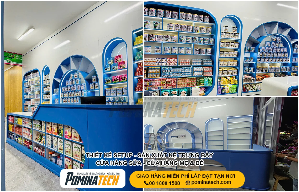 Mẫu Kệ Sữa Cho Shop Mẹ Bé Đẹp, Chắc Chắn Và Tiện Dụng